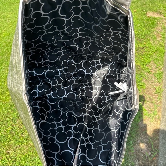 Disney Parks Original Tote Bag Metallic Silver Dual Handles Mickey Mouse - Picture 3 of 11